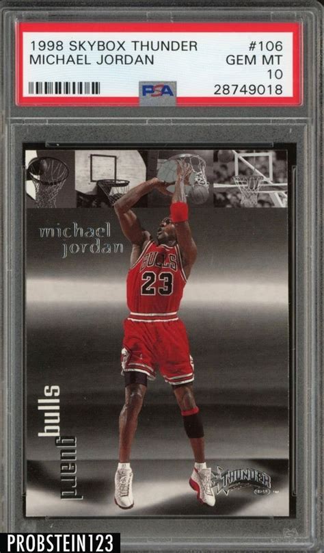 But it's still the first. 1998-99 Skybox Thunder #106 Michael Jordan Chicago Bulls HOF PSA 10 | Michael jordan chicago ...