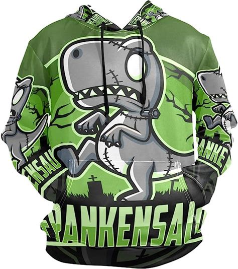 Green Cartoon Dinosaur Hoodies 3d Print Athletic Hooded Sweatshirts For