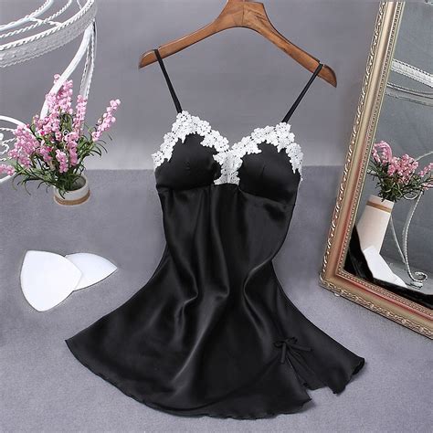 Sexy Black Women Robe Nightwear Nightdress Nighty Mini Nightgown Suspender Skirt Sleepwear Rayon