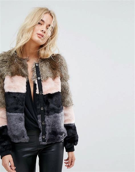 Vero Moda Color Block Faux Fur Jacket In 2020 Faux Fur Jacket Latest