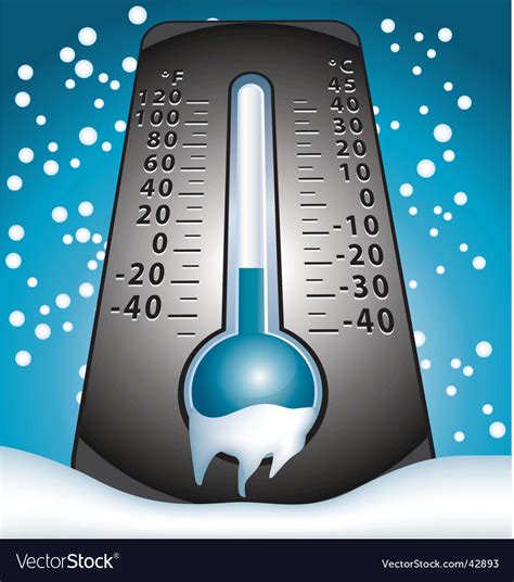 Frozen Thermometer Royalty Free Vector Image VectorStock