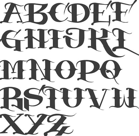 An Old Fashioned Gothic Font With Black Ink And Letters In The Upper