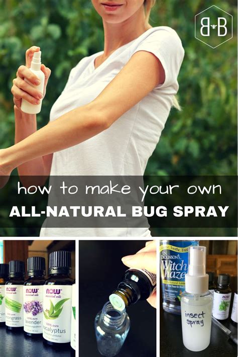 A Collage Of Photos Showing How To Make Your Own All Natural Bug Spray