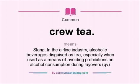 Looking for online definition of qv or what qv stands for? What does crew tea. mean? - Definition of crew tea. - crew ...