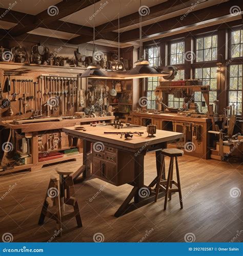 Craftsman S Oasis: a Woodworker S Dream Stock Image - Image of nearby