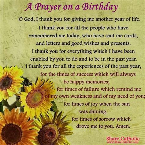 Catholic Prayer For Birthday