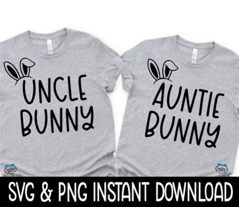 Uncle Bunny Auntie Bunny Svg Set Easter Png Set Easter Etsy