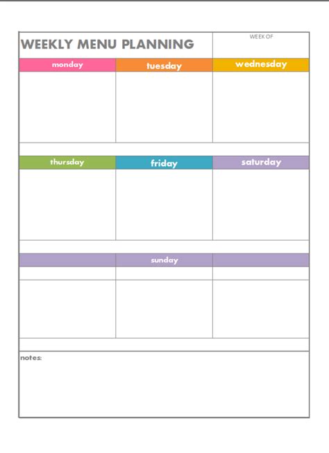 7 Best Images Of Printable Blank Weekly Menu Planner Blank Weekly