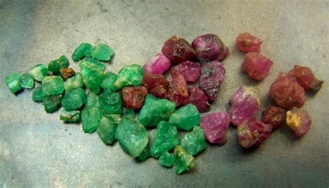 Emerald And Rubies Genuine Natural Crystal Specimens Raw