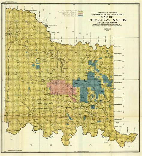 Map Of The Chickasaw Nation Indian Territory Oklahoma Art Source