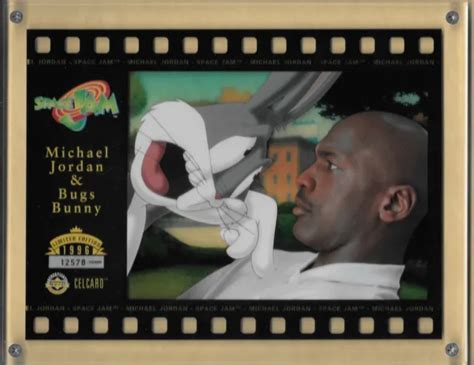 upper deck michael jordan bugs bunny space jam cell card limited to 50 000 60 00 picclick