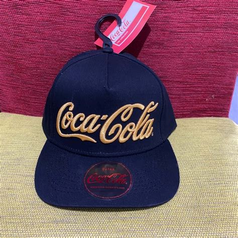 Coca Cola Mens Cap Collection Black With Gold Logo Design S