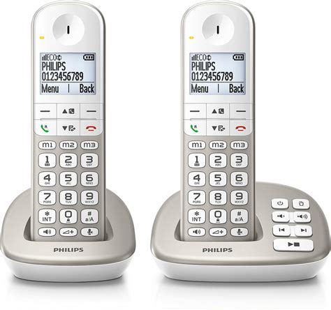 Philips Xl4952s Duo 2 Téléphones Fixe Sans Fil Avec Répondeur Haut