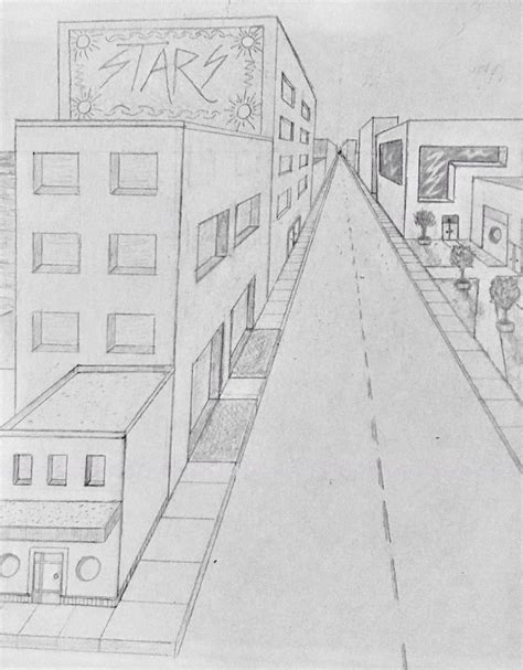 City Drawing Simple Perspective City Drawing Simple 1 Point