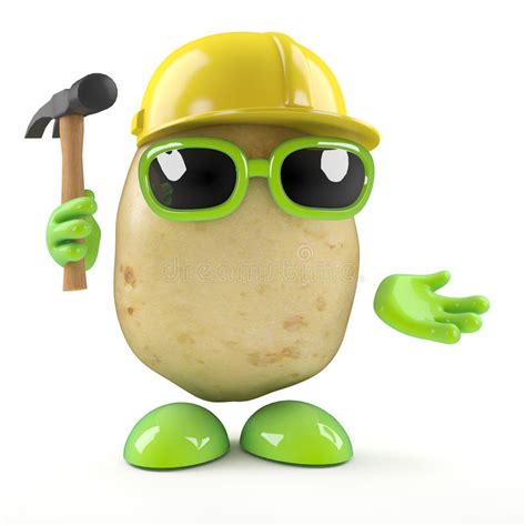 3d Potato Character With A Megaphone Stock Illustration Illustration