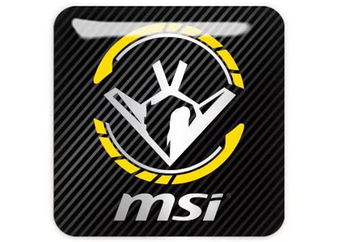 Msi Gaming Hawk 1x1 Chrome Effect Domed Case Badge Sticker Logo