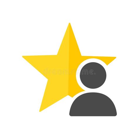 Man Icon With A Star On A White Background Vector Illustration Stock