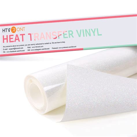 Buy Htvront Rainbow White Glitter Htv Vinyl Roll 12 X 6 Ft White
