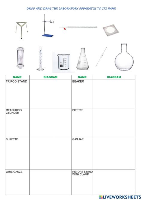 Common Laboratory Apparatus Worksheet Commonworksheets Com