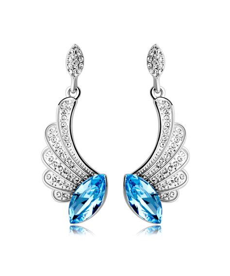 Seventy Angel Blue Swarovski Earrings Designer Jewellery Sale