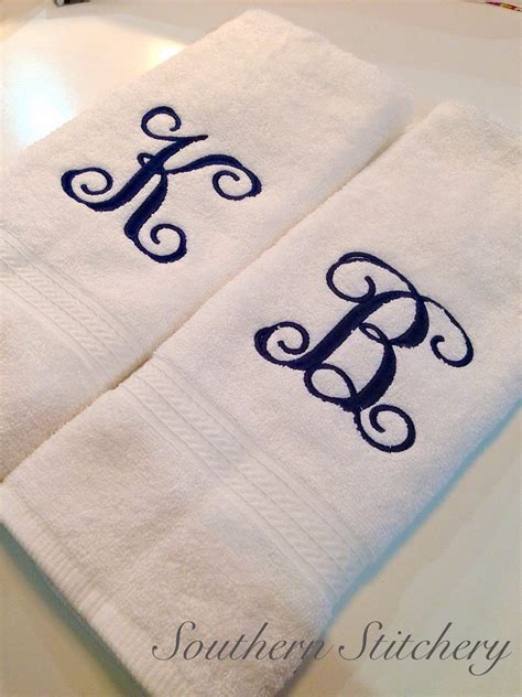 Monogram Hand Towels Guest Towel Initial Personalized Any