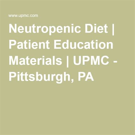 Neutropenic Diet Upmc Hillman Cancer Center Neutropenic Diet Low