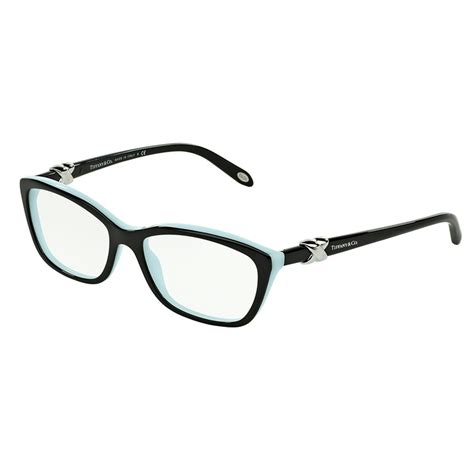 tiffany optical 0tf2074 full rim cat eye womens eyeglasses size 54 black blue clear lens