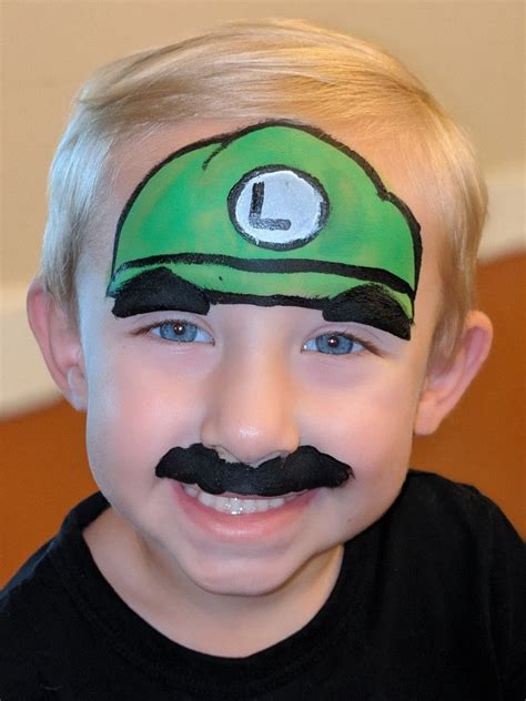 Luigi Face Painting Mario Luigi Facepainting Boysfacepainting