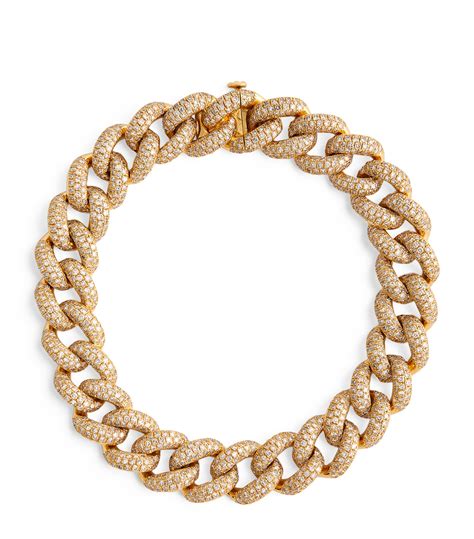 Shay Yellow Gold And Diamond Links Bracelet Harrods Uk