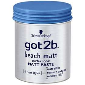 Find many great new & used options and get the best deals for 2 x schwarzkopf got2b beach matt paste 100ml at the best online prices at ebay! Schwarzkopf Got2b Beach Matt Surfer Look Matt Paste 100ml ...