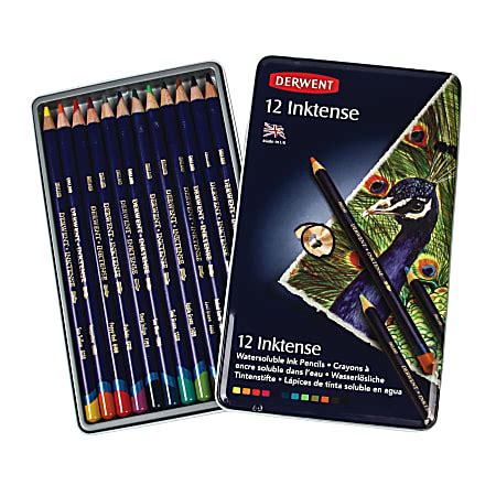 Derwent Inktense Pencil Set Assorted Colors Set Of 12 Pencils Office