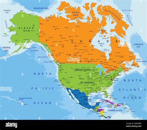 Mapa Político De América Del Norte Fotografías E Imágenes De Alta