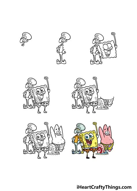 How To Draw Spongebob Cartoon Characters Step By Step