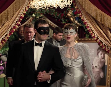 Anastasia Steele And Christian Grey Attend A Glamorous Masquerade Ball Fifty Shades Darker