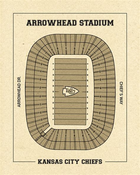 Print Of Vintage Arrowhead Stadium Seating Chart Seating Chart On Photo