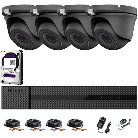 Hikvision Hilook 4ch Cctv Kit Dvr 1080p And 4x 20mp Full Hd 1080p Grey