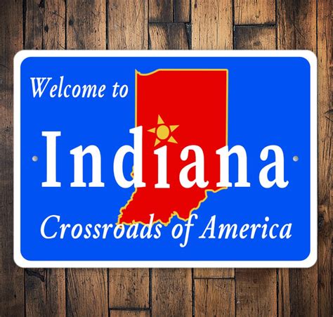 Indiana State Road Sign Indiana Welcome Sign Indiana Road Welcome