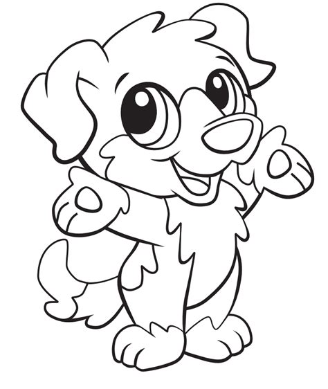 Happy Baby Dog Coloring Page Free Printable Coloring