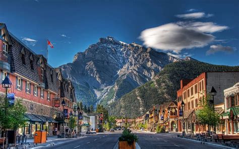 Town In The Mountains Banff Alberta Canada Architecture Town In
