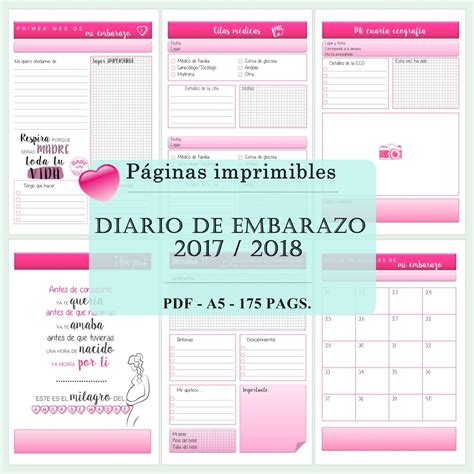 Diario De Embarazo Perpetuo Etsy España Libro Embarazo Diario De