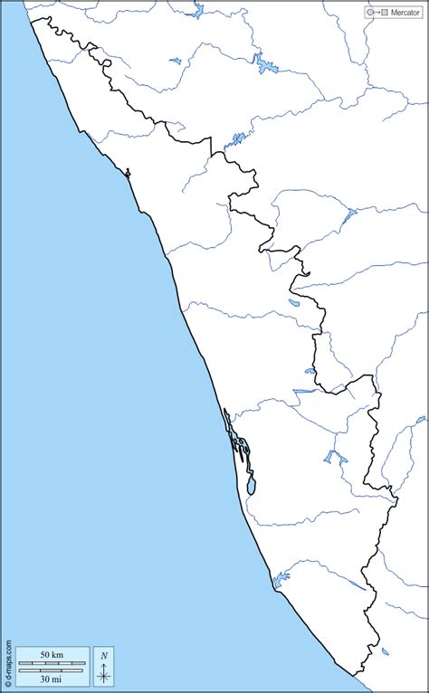 Kerala Free Map Free Blank Map Free Outline Map Free Base Map Coasts