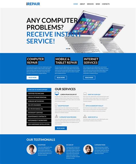Wordpress Themes For Computer Phone And Electronics Repair Services