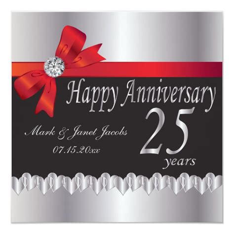 Happy 25th Silver Wedding Anniversary Card Zazzle