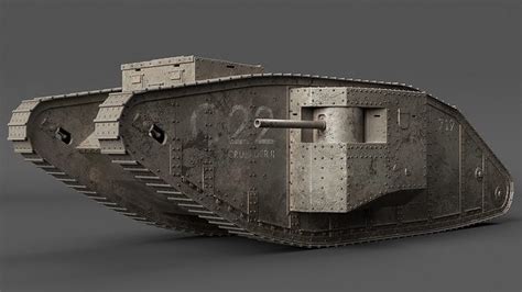 3d Model British Mark 1 Tank Ww1 Vr Ar Low Poly Cgtrader