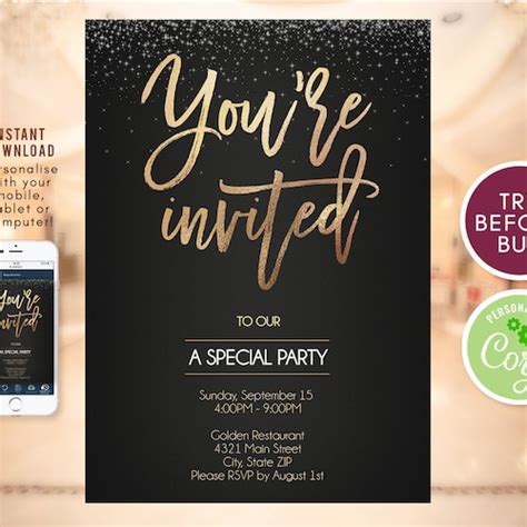 Youre Invited Invitation Template Instant Download Etsy