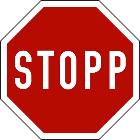 Das stoppschild erhalten sie in der abmessung von 900x900 mm. File:Stopp sign.svg - Wikimedia Commons