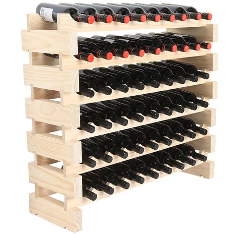 Modularack Wooden Wine Rack 54 Bottle Natural Pine 6h X 9w Wine