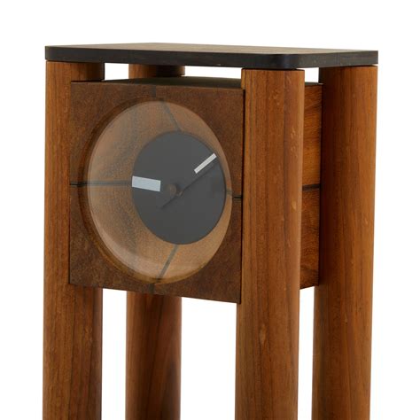 Wood Pillars Modern Table Clock Gil And Roy Props