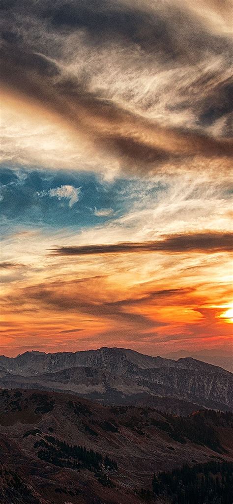 Sunset Mountain Sky Cloud Iphone X Wallpapers Free Download