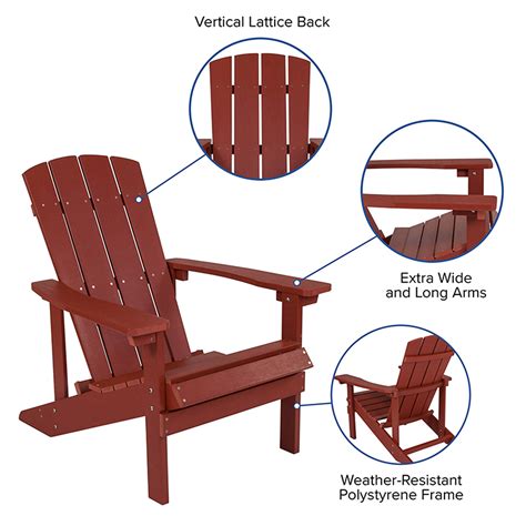 Adirondack Chair Specs Poly JJ C14501 RED 